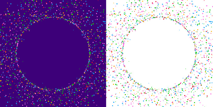 五彩纸屑圆形框架与文本空间