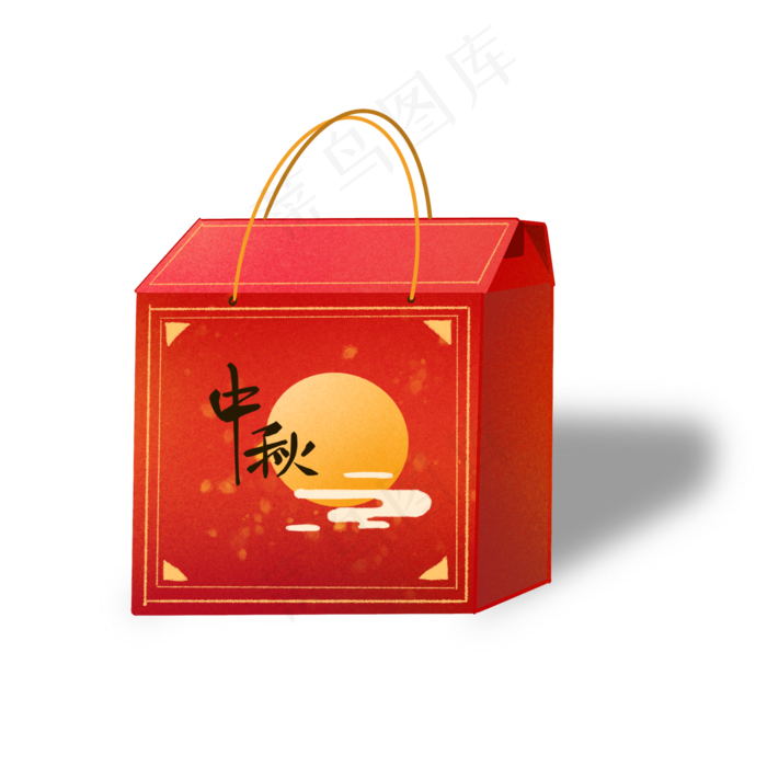 中秋节红色手提礼盒(2000X2000(DPI:300))psd模版下载