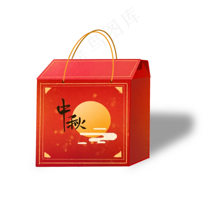 中秋节红色手提礼盒(2000X2000(DPI:300))psd模版下载