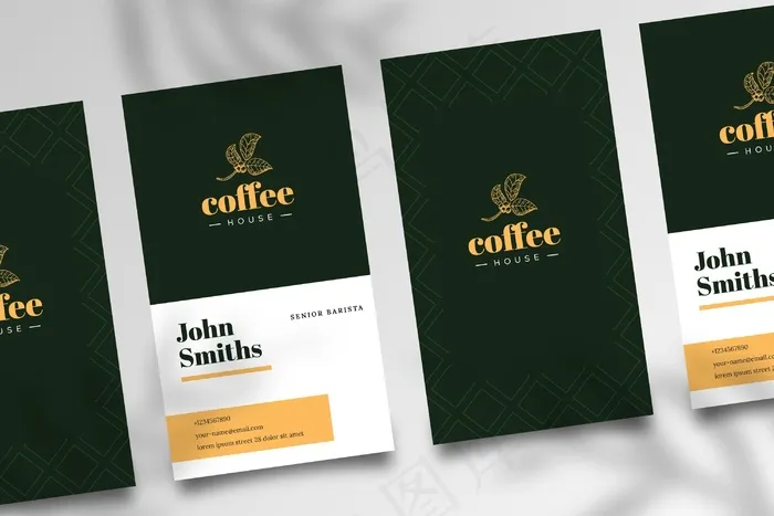 咖啡双面名片eps,ai矢量模版下载