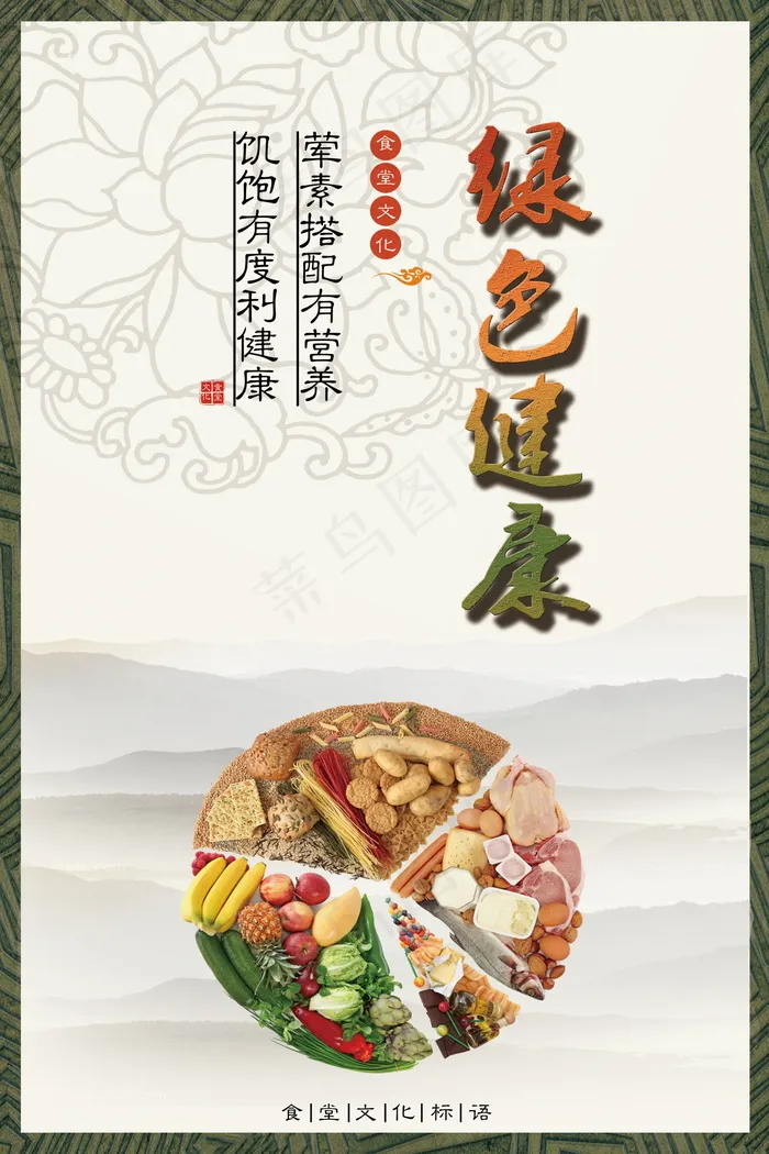 校园餐厅食堂挂画标语海报反对浪费节约粮食psd模版下载