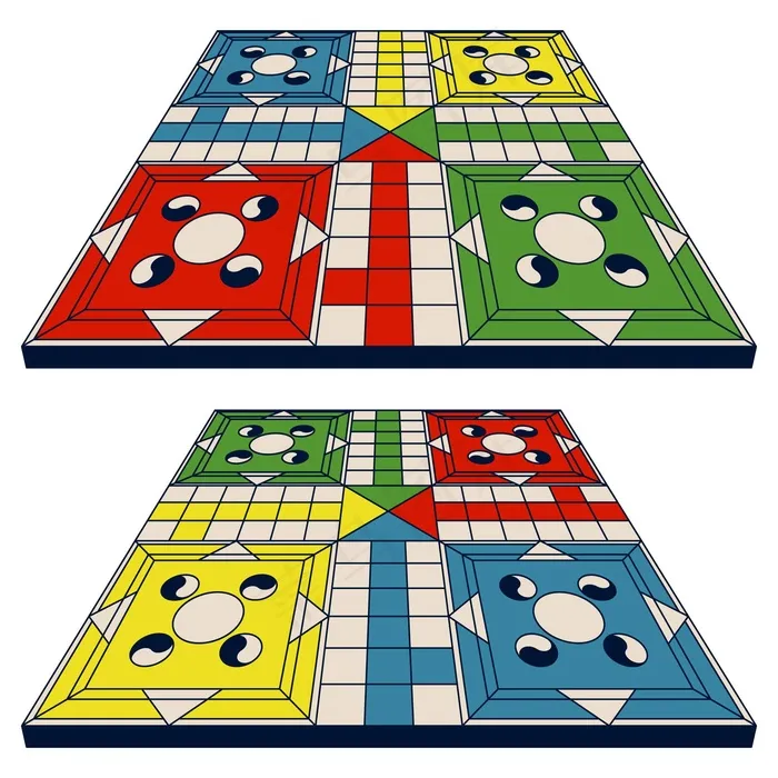 不同视角下的Ludo棋盘游戏eps,ai矢量模版下载