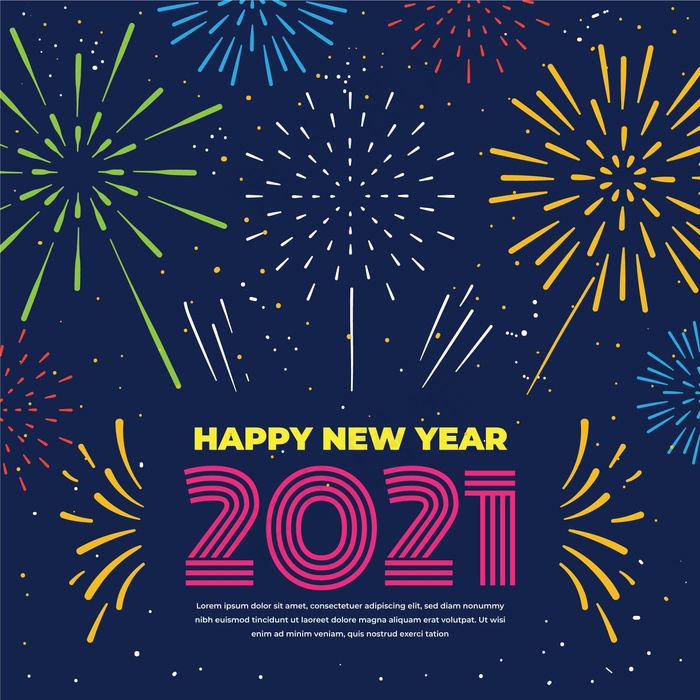 2021年新年烟花汇演eps,ai矢量模版下载