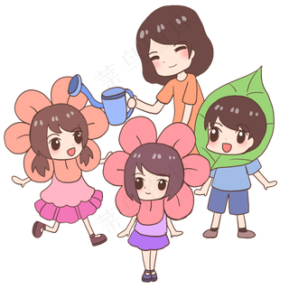 教师节园丁与花朵