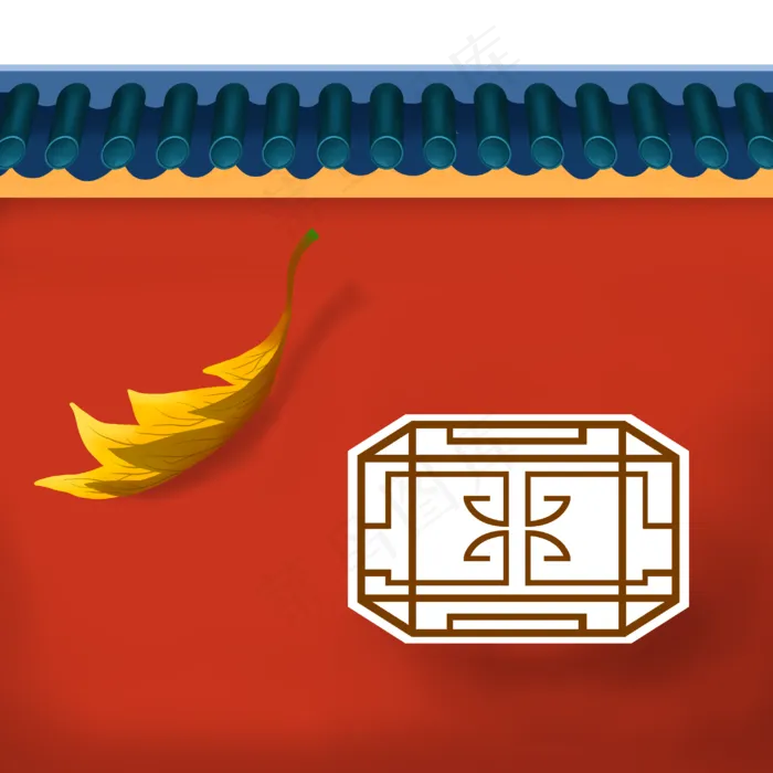立秋红墙树叶(3000X3000(DPI:300))psd模版下载