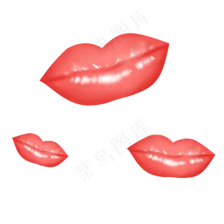 粉色七夕节唇印