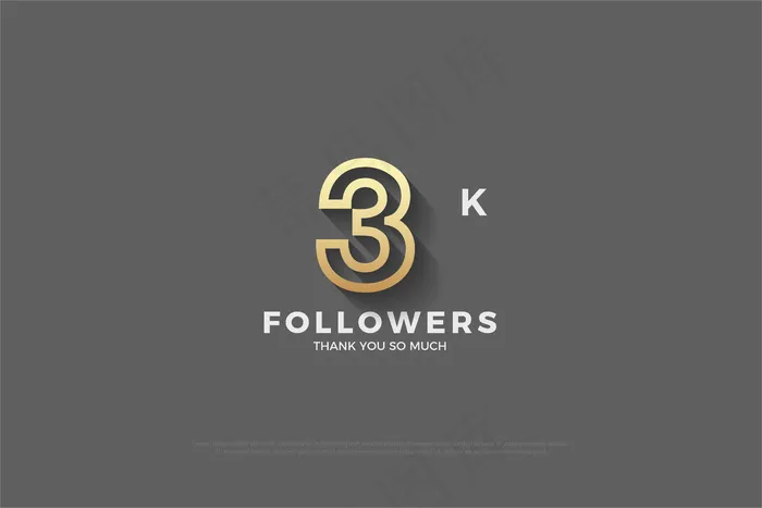 3k跟随者灰色背景，棕色轮廓图eps,ai矢量模版下载