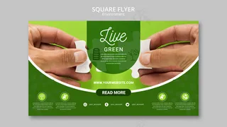 活的绿色环境和手握拼图