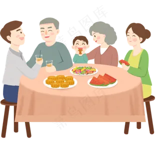 中秋节全家团圆晚餐