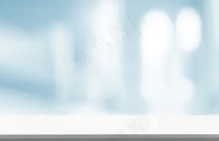 模糊的空房间里白色的空旷表面