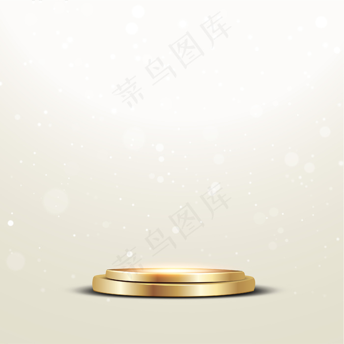 金色领奖台，带聚光灯和波基