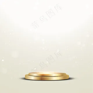 金色领奖台，带聚光灯和波基