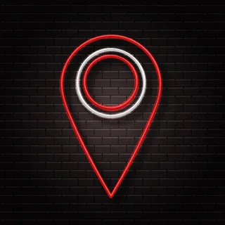 逼真的霓虹灯标志，用于装饰和覆盖墙壁背景。交货、物流和运输的概念。