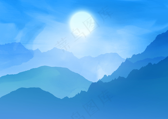 具有水彩效果的抽象景观背景