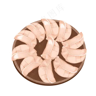 卡通立冬节气吃水饺元素