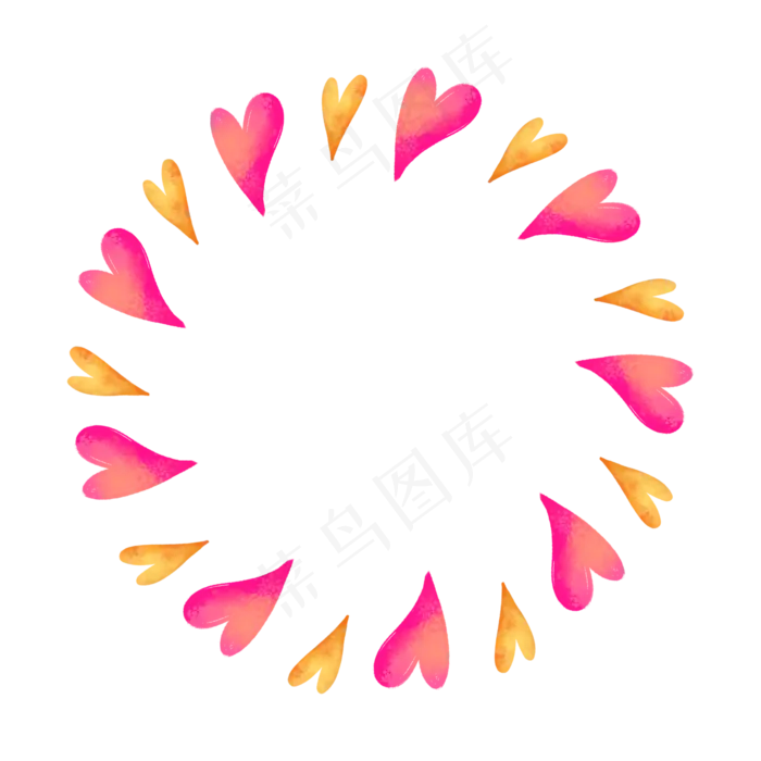 水彩爱心圆环11(2048X2048(DPI:300))psd模版下载