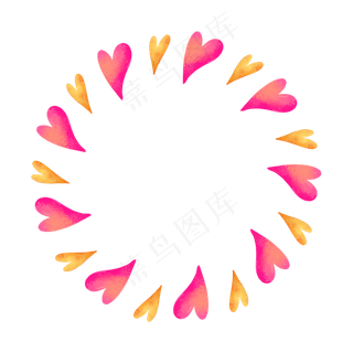 水彩爱心圆环11