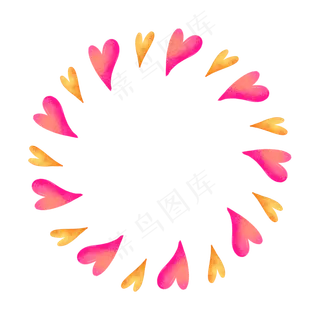 水彩爱心圆环11