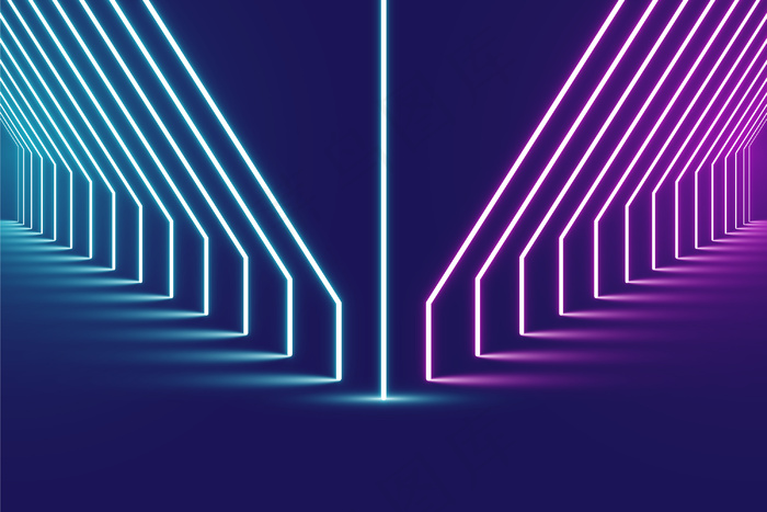 霓虹灯背景粉色和蓝色