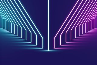 霓虹灯背景粉色和蓝色