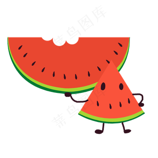 西瓜西瓜片可爱水果简单夏季凉爽
