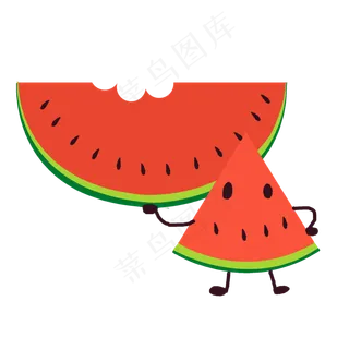 西瓜西瓜片可爱水果简单夏季凉爽