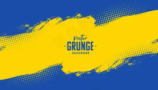 蓝色和黄色抽象grunge纹理背景