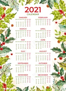 水彩2021年历新年