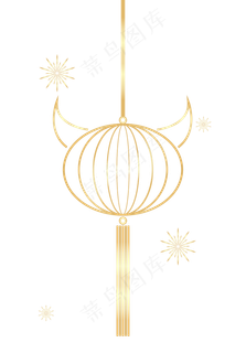 牛年烫金牛角灯笼挂件