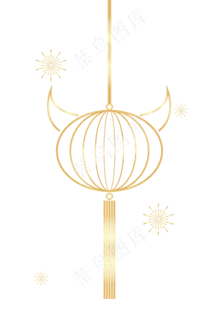 牛年烫金牛角灯笼挂件