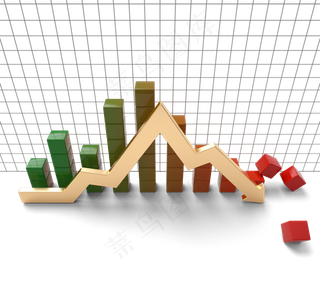 股市下跌箭头3d元素