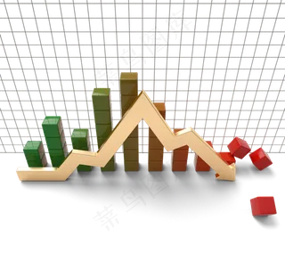 股市下跌箭头3d元素