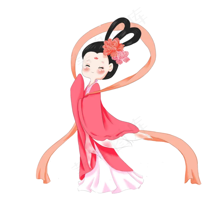 中秋节粉色嫦娥PNG(2000X2000(DPI:300))psd模版下载