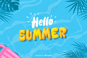 手绘hello summer背景