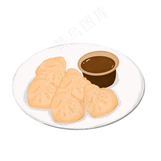 立冬节气手绘水饺素材