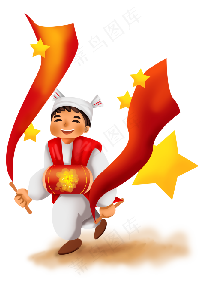 国庆节跳安塞腰鼓的男人