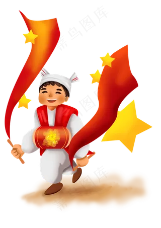 国庆节跳安塞腰鼓的男人