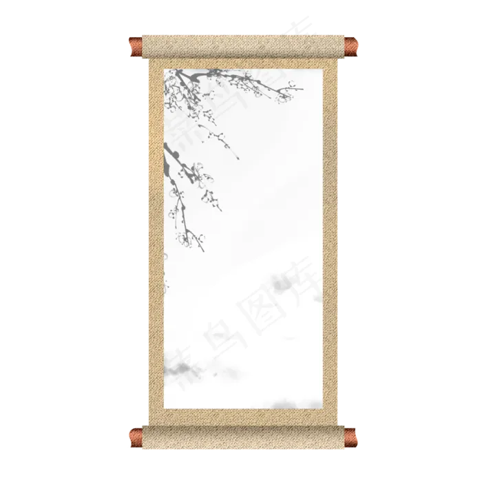 中国风水墨画卷(2000X2000(DPI:96))psd模版下载