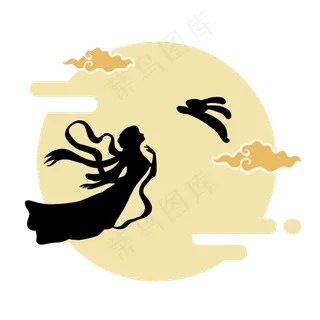 矢量中秋元素剪影