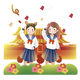 新中国成立70周年女孩敬礼素材
