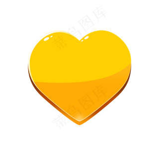 黄色水晶质感爱心