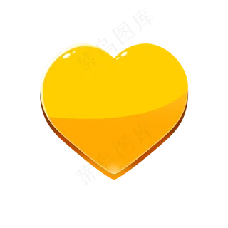 黄色水晶质感爱心