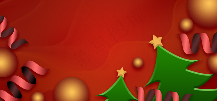 红色圣诞节背景图banner图
