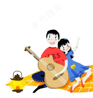 浪漫唯美清新七夕情人节弹吉他唱