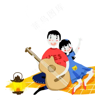 浪漫唯美清新七夕情人节弹吉他唱