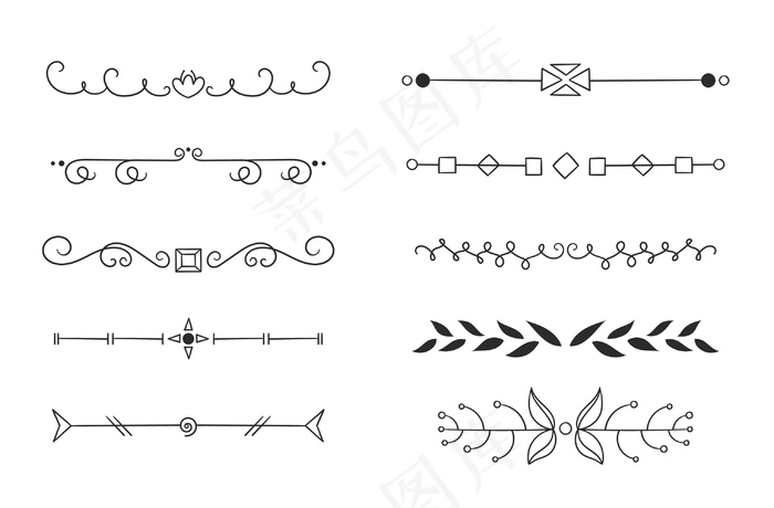 手绘框架和分隔器eps,ai矢量模版下载