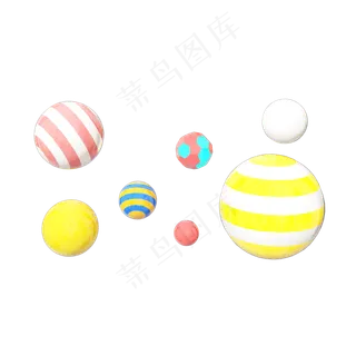 卡通C4D双十一电商装饰悬浮彩球 卡通C4D双十一电商装饰悬浮彩球