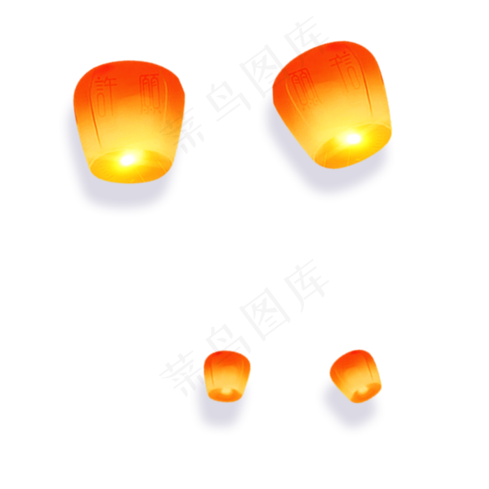 孔明灯漂浮元素中秋