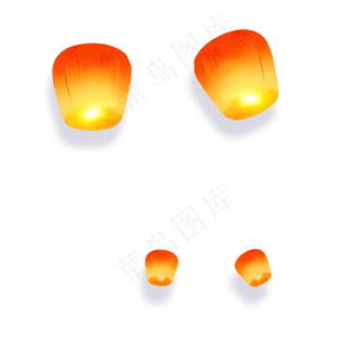 孔明灯漂浮元素中秋