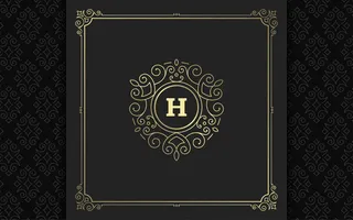 复古花押字标志优雅华丽线条艺术优雅装饰维多利亚风格模板